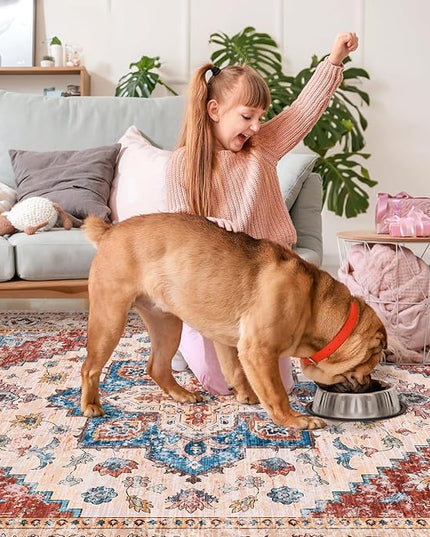 Ciicool Washable Runner Rug Non Slip, 2'x6' Hallway Rug Vintage Kitchen Rugs Carpet for Bedroom Laundry Bathroom Decor