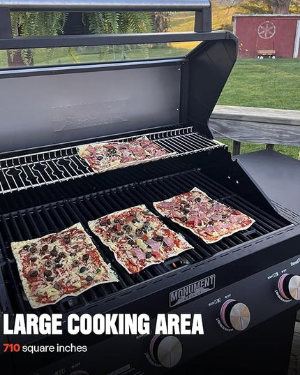 Monument Grills 4-Burner Liquid Propane Gas Smart bbq Grill Denali 425 with Stainless Steel Smoke Box(2 Items)