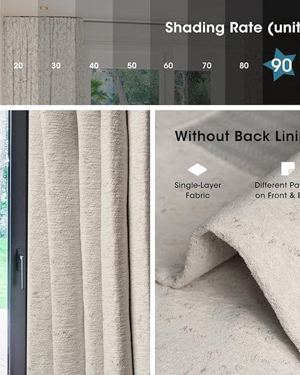 SmartWings Automatic Curtain Opener with Drapery, Motorized Vertical Blinds with Remote, Electric Closet Doors Sliding Panels Compatible with Alexa Google Homekit, 90% Blackout Milky Coffee
