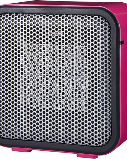 Amazon Basics Ceramic Space Heater, Mini Heater for Office Desk, Portable Tent Heater (Indoor Use), 500 W, With Tip-Over Protection, Lightweight (1.4 LBS), Pink, 5.9 x 3.2 x 6 inches