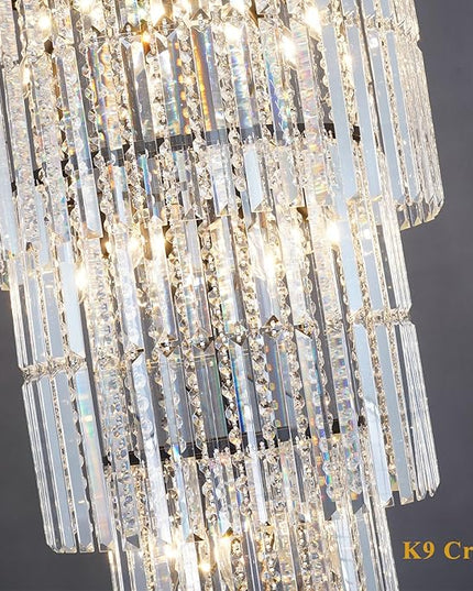 Large Chandelier for High Ceiling Black Ceiling Lighting Fixture Modern Dining Room Chandeliers for Foyer Entryway Living Room H49’’
