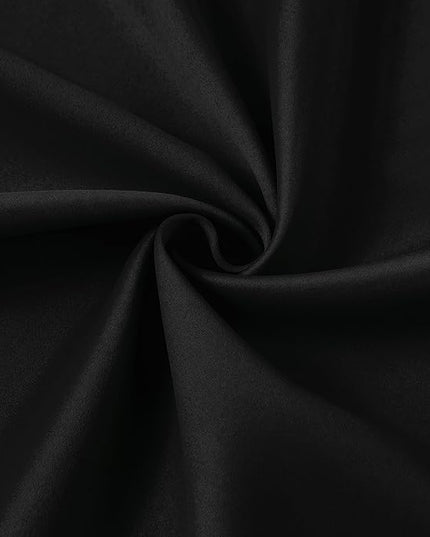 KEQIAOSUOCAI Black Curtains Blackout 120 Inches Long, Luxury Faux Silk Polyester Pinch Pleated Thermal Insulated Black Out Curtains with Hooks for Living Room Home Office 40x120