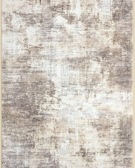 IOHOUZE Abstract Area Rug 3x5 Ft Washable Rugs for Entryway Indoor, Non Slip Kitchen Rug Printed Faux Wool Throw Rugs, Indoor Door Mat for Door Entrance Foyer Living Room, Beige Brown