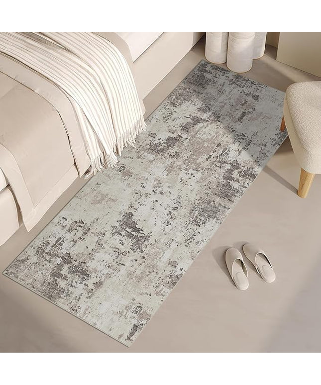 Modern Abstract Runner Rug 2x5 Washable Non Slip Stain Resistant Rug for Bedroom Living Room Non Shedding Low Pile Indoor Floor Cover,Brown Grey