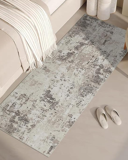 Modern Abstract 2x7 Runner Rug Washable Non Slip Stain Resistant Rug for Hallway Kitchen Bedroom Non Shedding Low Pile Indoor Floor Cover,Brown Grey