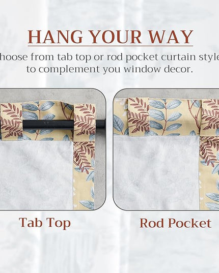 Maison d' Hermine Curtains for Living Room 100% Cotton 108 inch Length One Panel Light Filtering Curtains for Bedroom Windows with Rod and Loop Pockets Drapes (Feuillage Light Ecru, 50" W x 108" L)