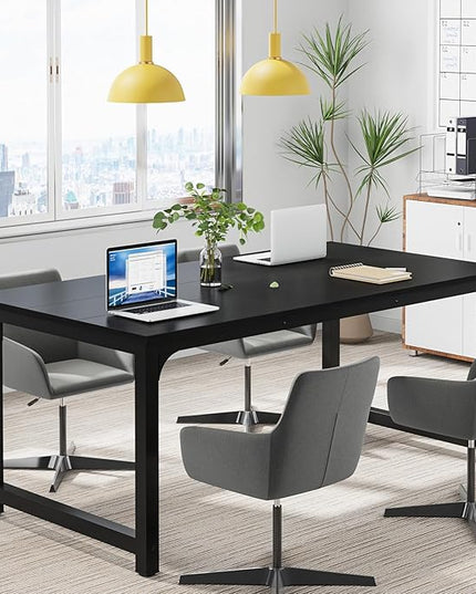 Tribesigns Modern Computer Desk, 63 x 31.5 inch Large Office Desk Computer Table Study Writing Desk Workstation for Home Office, Black
