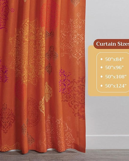 Maison d' Hermine Curtains for Living Room 100% Cotton 108 inch Length One Panel Light Filtering Curtains for Bedroom Windows with Rod and Loop Pockets Drapes (Versailles Louvre, 50" W x 108" L)