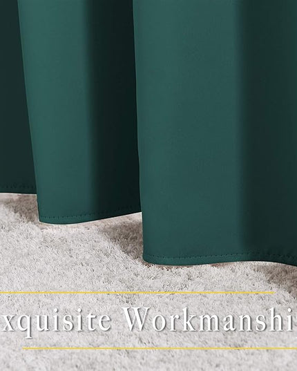 NICETOWN Hunter Green Blackout Bedroom Curtains 96 inches Long, Grommet Thermal Insulated Room Darkening Window Treatments Sound Reducing for Living Room, W46 x L96, 2 Panels