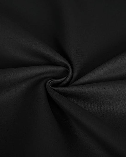 Black Curtains for Living Room, Custom Curtains Blackout Thermal Insulated 1 Panel, Grommet Light Blocking Drapes for Bedroom Windows Luxury Decor(Custom Size,Black
