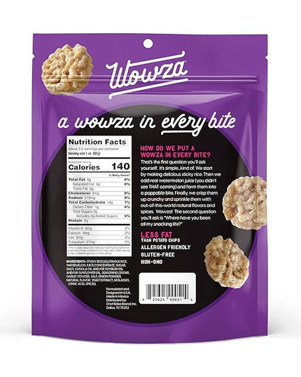 Wowza Korean BBQ - Healthy Snacks, Mini Rice Cakes, Sticky Rice Crunchy Snack, Low Calorie, Savory Rice Crisp - Ideal Healthy Snack for Adults & Kids, 3.5 oz Bag, 8 Pack