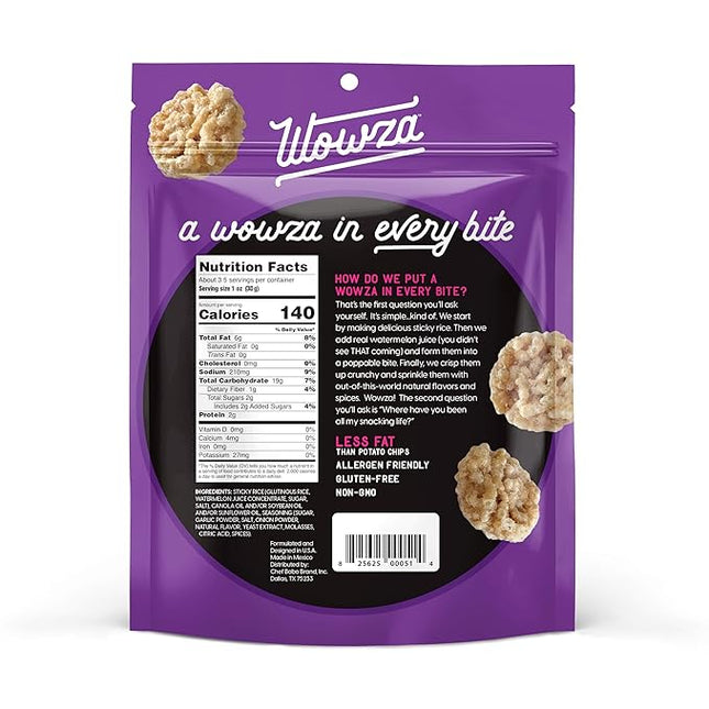 Wowza Korean BBQ - Healthy Snacks, Mini Rice Cakes, Sticky Rice Crunchy Snack, Low Calorie, Savory Rice Crisp - Ideal Healthy Snack for Adults & Kids, 3.5 oz Bag, 8 Pack