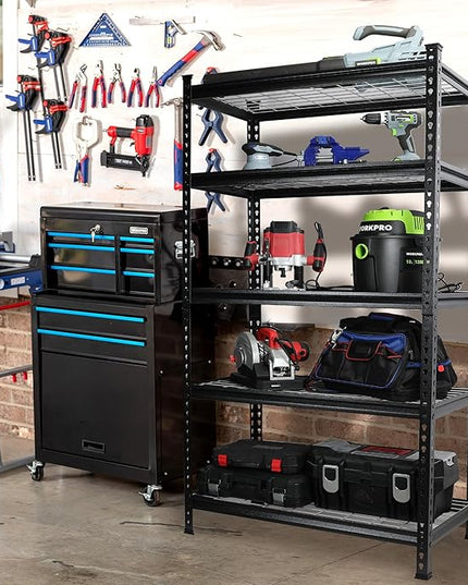 WORKPRO 5-Tier Metal Garage Shelving Unit, 36”W x 18”D x 72”H Storage Shelves, Adjustable Storage Rack Heavy Duty Shelf, 4000 lbs Load Capacity (Total), for Garage, Kitchen, Bathroom, Warehouse