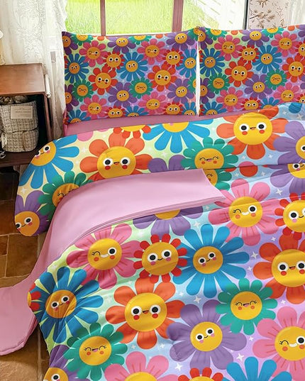 Full Size Bedding Sets Kids Bedding Sets for Girls, Galaxy Bedding 5 Pieces Bed in A Bag Full Size, Glitter Colorful Comforter for Girls