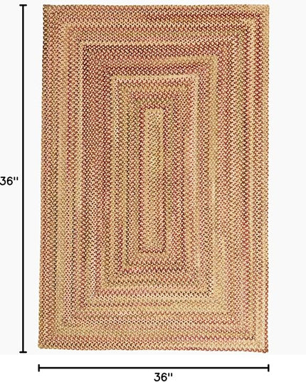 Capel American Heritage Harvest Gold 0' 36" X 0' 36" Concentric Rectangle Braided Rug