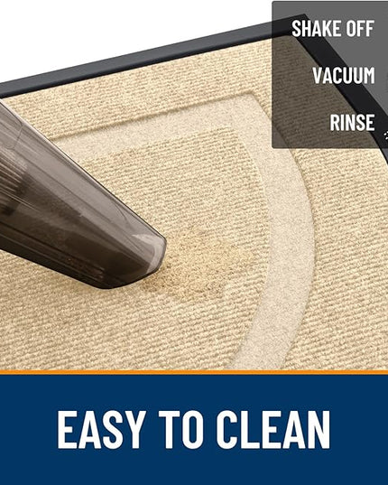OLANLY Half Circle Door Mat Indoor Outdoor Entrance Welcome, Waterproof All-Season, All-Weather Doormat, Sturdy Natural Rubber, Low Profile, Easy Clean Patio Porch Entryway Mat, 59x23, Beige