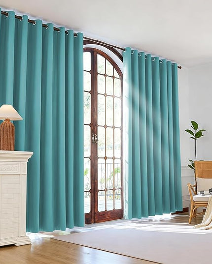 Room Darkening Curtains 45 Inch Length for Bedroom Living Room, Insulated Thermal Grommet Curtain Drapes, Blackout(60-90%,Not 100%) Window Treatment Decor, 2 Panels, 35x45, Teal