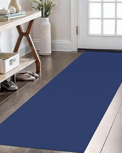 KOZYFLY Washable Runner Rug 2x6 Ft Runners for Hallways Kitchen Runner Rugs with Rubber Backing Braided Cotton Entryway Runner Indoor, Carpet Runners for Hallway Entryway Bedroom, Royal Blue