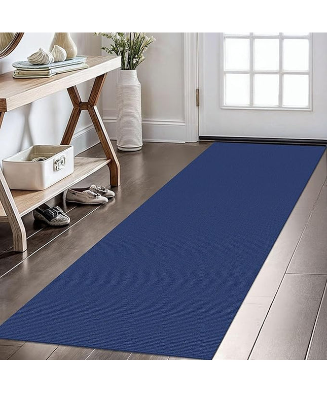 KOZYFLY Washable Runner Rug 2x6 Ft Runners for Hallways Kitchen Runner Rugs with Rubber Backing Braided Cotton Entryway Runner Indoor, Carpet Runners for Hallway Entryway Bedroom, Royal Blue