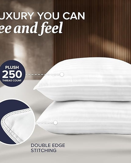 Beckham Hotel Collection Euro Size Throw Pillows (Set of 2), 26 x 26 Down Alternative Pillow Insert for Bed, Couch, and Sofa