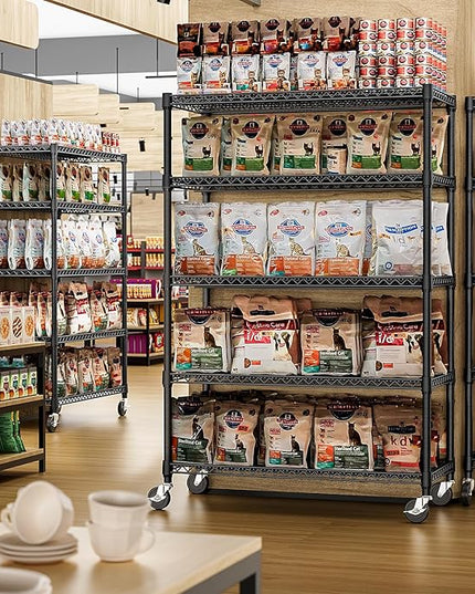 IZEUK Garage Shelving Wide Storage Shelves 5 Tier Metal Shelves 4000 LBS Heavy Duty Adjustable Utility Shelf Rack Black 23.6" D x 53.1" W x 73.6" H