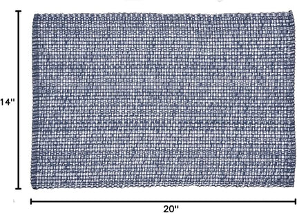 Urban Villa Placemats for Dining Table 100% CottonPlacemats 14''x20'' Over Sized Tablemats Set of 6Placemats Blue/White Two Tone Tablemats for Family Dinners Wedding Parties Everyday Use Placemats