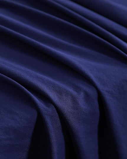 NTBAY Twin Comforter Set with Sheets, 5 Pieces Soft and Breathable Bedding Set, Bed in a Bag, Down Alternative Comforter Set Solid Color All Season, Kids Bedding Set, Navy Blue