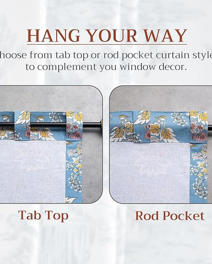 Maison d' Hermine Curtains for Living Room 100% Cotton 108 inch Length Two Panels Light Filtering Curtains for Bedroom Windows with Rod and Loop Pockets Drapes (Marquise Blue, 50" W x 108" L)