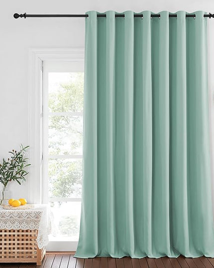 NICETOWN Aqua Blue Blackout Curtains for Bedroom/Living Room 132 Inch Length - Thermal Insulated Room Darkening Grommet Top Window Curtains (100 by 132 - Inch, 1 Panel)