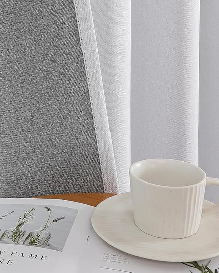 Joydeco Custom 100% Blackout Curtains 1 Panel, Grommet Thermal Insulated Curtains& Drapes, Room Darkening Drapes for Bedroom Living Room Window (Custom Size, Pure White)