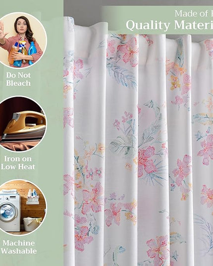 Maison d' Hermine Curtains for Living Room 100% Cotton 96 inch Length Two Panels Light Filtering Curtains for Bedroom Windows with Rod and Loop Pockets Drapes (Paradise Island, 50" W x 96" L)