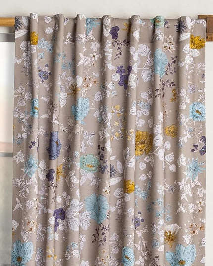 Maison d'Hermine Curtains for Living Room 100% Cotton 96 inch Length One Panel Window Toile Curtains for Bedroom with Loop & Rod Pockets, Gifts for Mothers Day (Clematis, 50" W x 96" L)