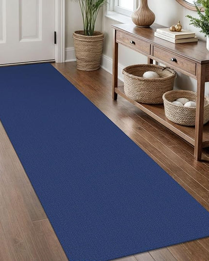 KOZYFLY Washable Runner Rug 2x8 Ft Runners for Hallways Kitchen Runner Rugs with Rubber Backing Braided Cotton Entryway Runner Indoor, Carpet Runners for Hallway Entryway Bedroom, Royal Blue