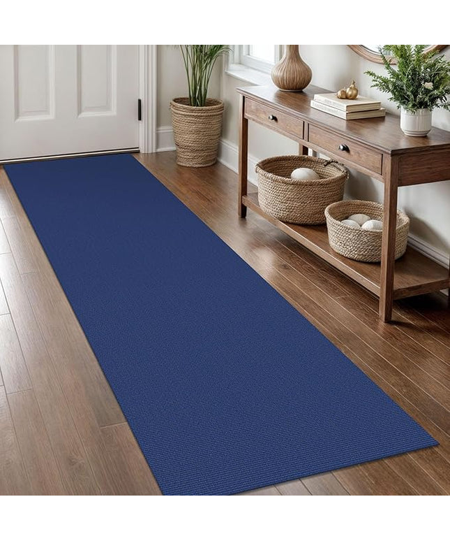 KOZYFLY Washable Runner Rug 2x8 Ft Runners for Hallways Kitchen Runner Rugs with Rubber Backing Braided Cotton Entryway Runner Indoor, Carpet Runners for Hallway Entryway Bedroom, Royal Blue