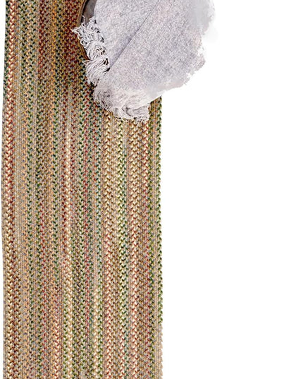 Capel American Heritage Moss Multi 2' 0" X 8' 0" Runner Oval Braided Rug