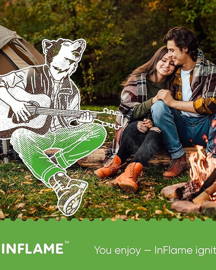 Inflame Fire Starters 400 pcs Fire Starters for Campfires, Grill, BBQ, Fireplace, Woodstove - Charcoal Starter - Waterproof, Weather-Resistant - Natural Wood Fireplace Starters