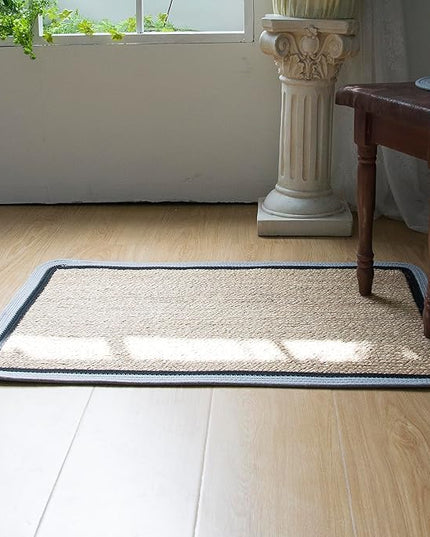 Handwoven Braided Rug, 2 Feet x 3 Feet Rectangle Reversible Area Rug, Pet-Friendly Durable Natural Fiber Carpet for Living Room, Dining Room, Bedroom