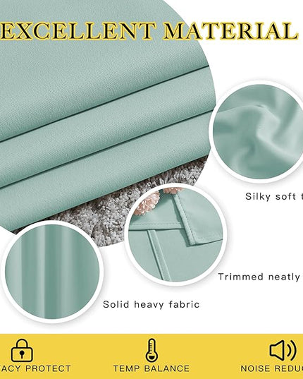 NICETOWN Aqua Blue Room Darkening Curtain Panels - Window Treatment Thermal Insulated Grommet Room Darkening Curtains/Panels/Drapes for Bedroom (2 Panels, 52 by 54, Aqua)