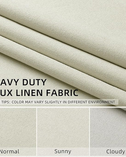 ChrisDowa 100% Blackout Iovry Solid Curtains 45 Inches Long 2 Panels for Bedroom Living Room,Farmhouse Room Darkening Thermal Insulated Soundproof Grommet Top Window Treatment Drapes,52x45