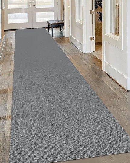 KOZYFLY Washable Runner Rug 3x16 ft Hallway Kitchen Runner Rugs with Rubber Backing Bobo Non Slip Entryway Runner Indoor, Long Carpet Runners for Hall Kitchen Entryway, Grey