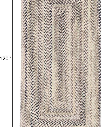 Capel American Heritage Pewter 8' 0" X 10' 0" Concentric Rectangle Braided Rug