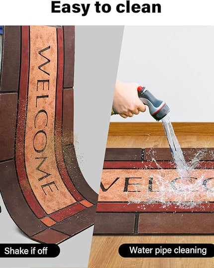 Large 47"x22" Heavy Duty Welcome Mat Outdoor with Non-Slip Rubber Backing - Durable Outdoor Door Mat for Front Door Entrance, Garage, Patio & High Traffic Areas（Welcome - Style3）