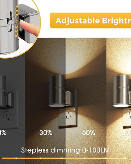 L LOHAS LED Night Light, Automatic Night Lights Plug into Wall, 2 Pack Nightlights With Light Sensor, 3000K Soft White 0-100LM Dimmable Modern Nightlight for Kids Bedroom Hallway