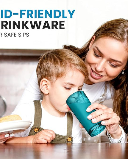 Zulay Kitchen Acrylic Glasses Drinkware - 6 Piece Unbreakable Plastic Tumblers - BPA-Free, Reusable Plastic Drinking Glasses for Home & Outdoors - Lead-Free & Dishwasher Safe - Turquoise - (24oz)