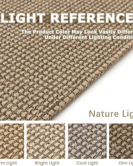 KOZYFLY Washable Area Rug 7.5x10 ft Rubber Backed Non Slip Rugs for Living Room Braided Cotton Bedroom Rug Woven Office Rugs Indoor Floor Carpets for Dining Bedroom Living Room, Tan/Orange/Brown