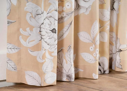 Maison d' Hermine Curtains for Living Room 100% Cotton 124 inch Length One Panel Light Filtering Curtains for Bedroom Windows with Rod and Loop Pockets Drapes (Pretty Autumn, 50" W x 124" L)