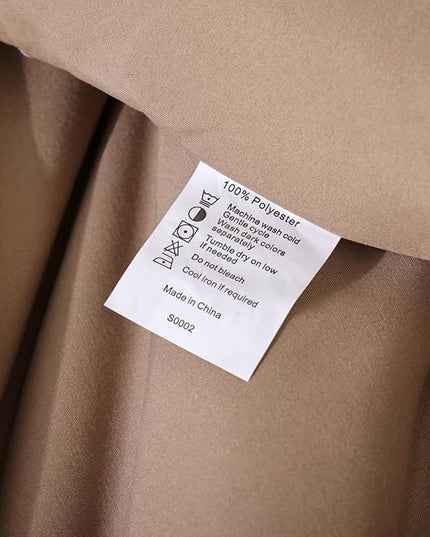 ROSGONIA Oversized King Comforter Dark Khaki, 3pcs (1 Boho Comforter & 2 Pillowcases) Lightweight Oversized King Size Comforter Sets Bedding Blanket