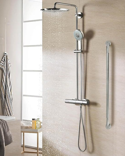 Shower Grab Bar, 2 Pack 39.4 Inch Bathroom Grab Bar, 1.25" Diameter 304 Stainless Steel Anti-Slip Grab Bars for Bathtubs and Showers, Handicap Shower Grab Bar for Seniors Elderly