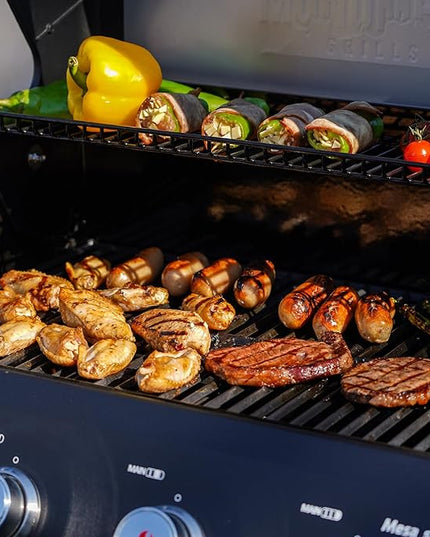 Monument Grills 4+1 Outdoor Barbecue Stainless Steel 4 Burners & 1 Side Burner Propane Gas Grill, 52,000 BTU Patio Garden Barbecue Grill with Knob Controls, Mesa425, Black