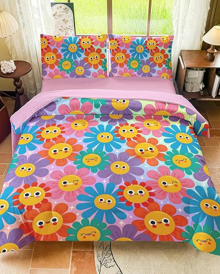 Full Size Bedding Sets Kids Bedding Sets for Girls, Galaxy Bedding 5 Pieces Bed in A Bag Full Size, Glitter Colorful Comforter for Girls